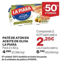 Oferta de La Piara - Paté De Atún En Aceite De Oliva por 4,49€ en Supercor