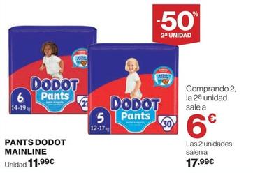 Oferta de Dodot - Pants Mainline por 11,99€ en Supercor