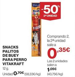 Oferta de Vitakraft - Snacks Palitos De Buey Para Perro por 0,7€ en Supercor