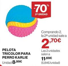 Oferta de Pelota Tricolor Para Perro Karlie por 8,99€ en Supercor