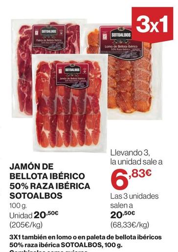 Oferta de Sotoalbos - Jamon De Bellota Iberico 50% Raza Iiberica  por 20,5€ en Supercor