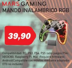 Oferta de Mars - Gaming Mando Inalambrico Rgb por 39,9€ en Microsshop