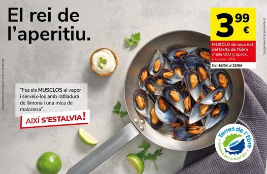 Oferta de Mejillones por 3,99€ en Supermercados Charter