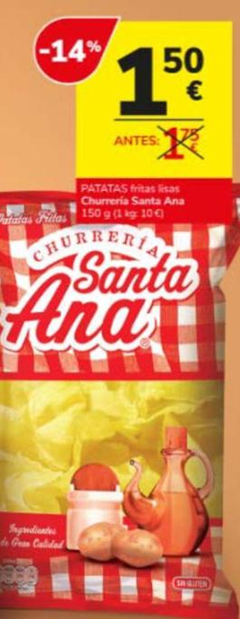 Oferta de Santa Ana - Patatas Fritas Lisas Churrería por 1,5€ en Consum