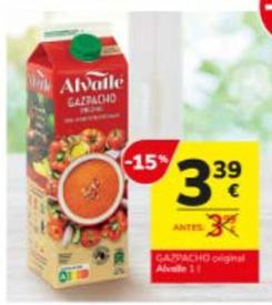Oferta de Alvalle - Gazpacho Ciginal por 3,39€ en Consum