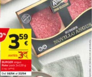 Oferta de Roler - Burger por 3,59€ en Consum