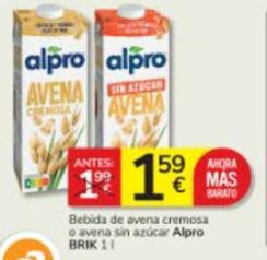 Oferta de Alpro - Bebidas De Avena Cremosa O Avena Sin Azucar por 1,59€ en Consum