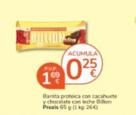 Oferta de Hero - Baritas Proteica Con Cacahuete Y Chocolate Con Leche Billion por 1,69€ en Consum
