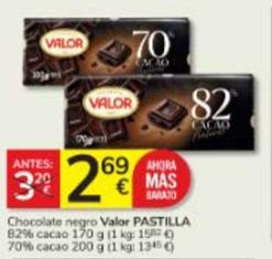 Oferta de Valor - Chocolate Negro por 2,69€ en Consum