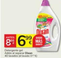 Oferta de Dixan - Detergente Gel Adios Al Separar por 6,99€ en Consum