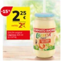 Oferta de Ligeresa - Salsas por 2,25€ en Consum