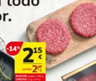 Oferta de Burger por 2,15€ en Consum