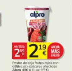 Oferta de Alpro - Postre De Soja Frutos Rejas Con Datiles Sin Azucares Anadidas por 2,19€ en Consum