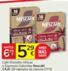 Oferta de Nescafé - Café Ristretto Africas O Espresso Colombia por 5,29€ en Consum