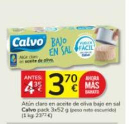 Oferta de Calvo - Atún Claro En Aceite De Oliva Bajo En Sal por 3,7€ en Consum