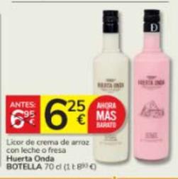 Oferta de Huerta Onda - Licor De Crema De Arroz Con Leche O Fresa por 6,25€ en Consum