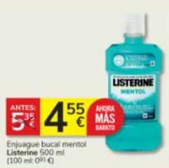 Oferta de Listerine - Enjuague Bucal Mentor por 4,55€ en Consum