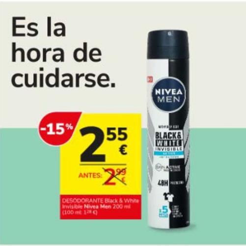 Oferta de Nivea - Desodorante Black & White Invisible por 2,55€ en Consum