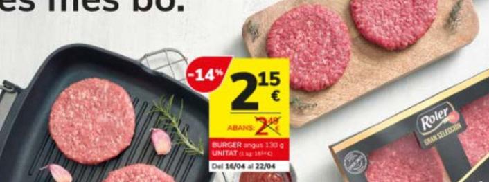 Oferta de Burger  por 2,15€ en Consum
