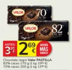 Oferta de Valor - Chocolate Negro por 2,69€ en Consum