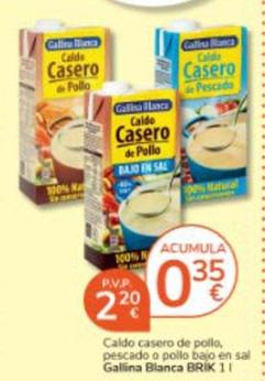 Oferta de Gallina Blanca - Caldo Casero De Pollo, Pescado O Pollo Bajo En Sal por 2,2€ en Consum