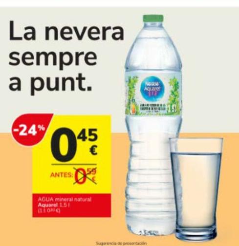 Oferta de Nestlé - Agua Mineral Natural Aquarel por 0,45€ en Consum