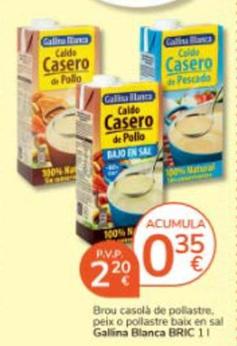 Oferta de Gallina Blanca - Brou Casolà De Pollastre por 2,2€ en Consum