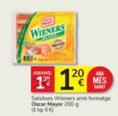 Oferta de Oscar Mayer - Salsitxes Wieners Amb Formatge por 1,2€ en Consum