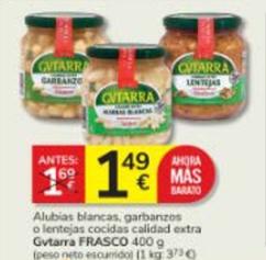Oferta de Gvtarra - Alubias Blancas / Garbanzos / Lentejas Cocidas Calidad Extra por 1,49€ en Consum