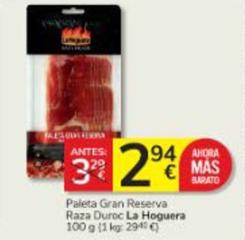 Oferta de La Hoguera - Paleta Gran Reserva Raza Duroc por 2,94€ en Consum