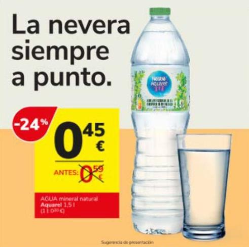 Oferta de Aquarel - Agua Mineral Natural por 0,45€ en Consum