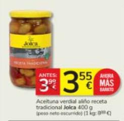 Oferta de Jolca - Aceituna Verdial Aliño Receta Tradicional por 3,55€ en Consum