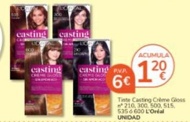 Oferta de L'oréal - Tinte Casting Crème Gloss N° 210 por 6€ en Consum