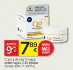 Oferta de Nivea - Crema De Día Firmeza Antiarrugas Q10 por 7,89€ en Consum