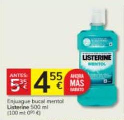 Oferta de Listerine - Enjuague Bucal Mentol por 4,55€ en Consum