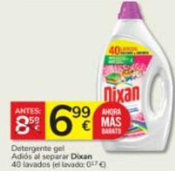 Oferta de Dixan - Detergente Gel Adiós Al Separar por 6,99€ en Consum