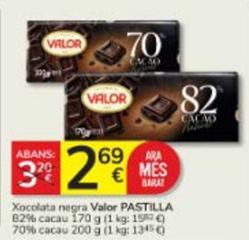 Oferta de Valor - Xocolata Negra por 2,69€ en Consum