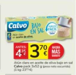 Oferta de Calvo - Atun Claro En Aceite De Oliva Bajo En Sal por 3,7€ en Consum