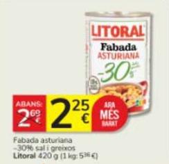 Oferta de Litoral - Fabada Asturiana por 2,25€ en Consum