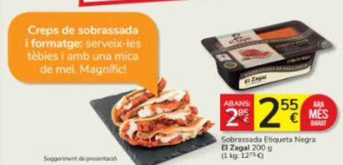 Oferta de El Zagal - Sobrassada Etiqueta Negra por 2,55€ en Consum