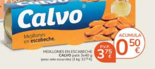 Oferta de Calvo - Mejillones En Escabeche  por 3,75€ en Consum