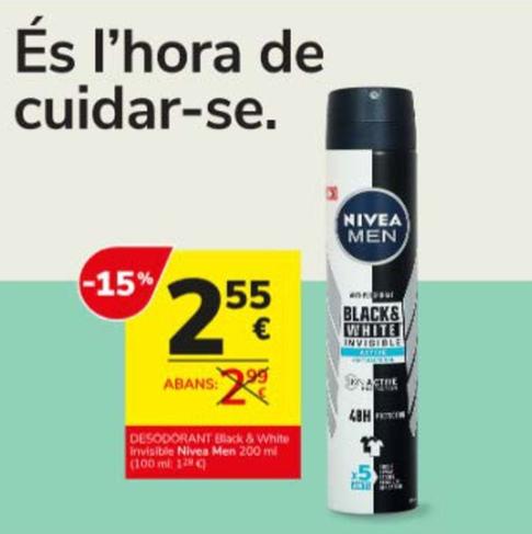 Oferta de Nivea - Desodorante Black&White por 2,55€ en Consum