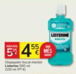 Oferta de Listerine - Glopejador Bucal Mentol por 4,55€ en Consum