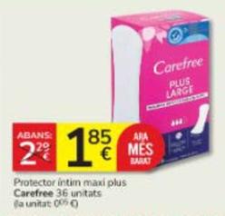 Oferta de Carefree - Protector Intim Maxi Plus por 1,85€ en Consum