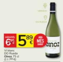 Oferta de Oinoz - Vi Blanc DO Rueda por 5,89€ en Consum