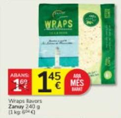 Oferta de Zanuy - Wraps Llavors por 1,45€ en Consum