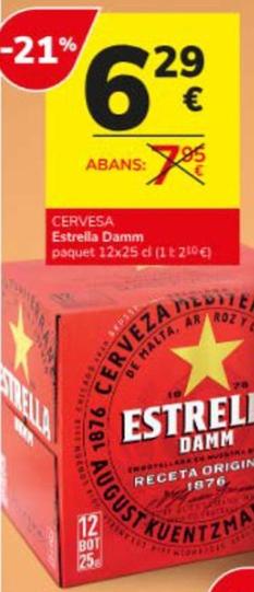 Oferta de Estrella Damm - Cerveza por 6,29€ en Consum