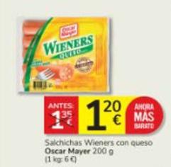Oferta de Oscar Mayer - Salchichas Wieners Con Queso por 1,2€ en Consum