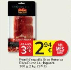 Oferta de La Hoguera - Pernil D'espatla Gran Reserva Raça Duroc por 2,94€ en Consum
