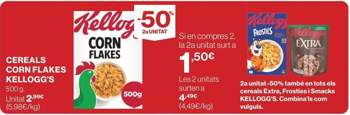Oferta de Cereales Corn Flakes por 2,99€ en Supercor Exprés